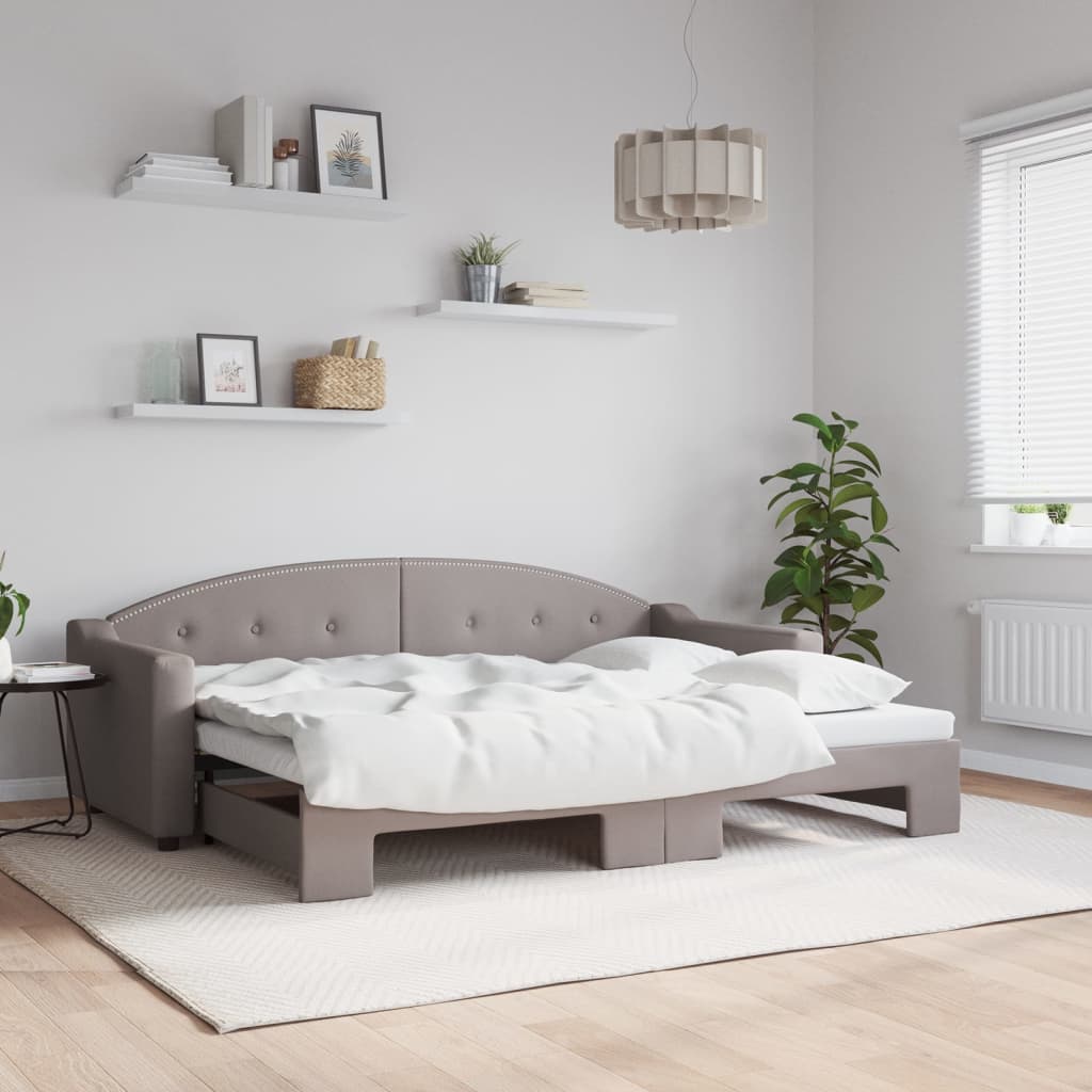 vidaXL Καναπές Κρεβάτι Συρόμενος Taupe 80 x 200 εκ. Υφασμάτινος