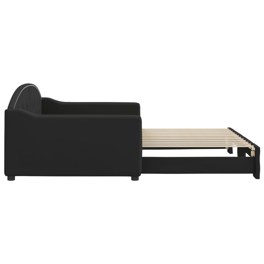 vidaXL Καναπές Κρεβάτι Συρόμενος Μαύρος 100 x 200 εκ. Υφασμάτινος