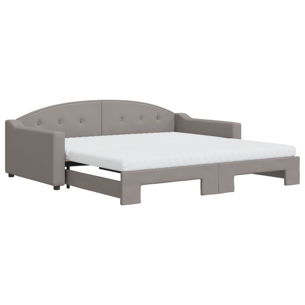 vidaXL Καναπές Κρεβάτι Συρόμενος Taupe 100x200εκ. Υφασμάτινος Στρώματα