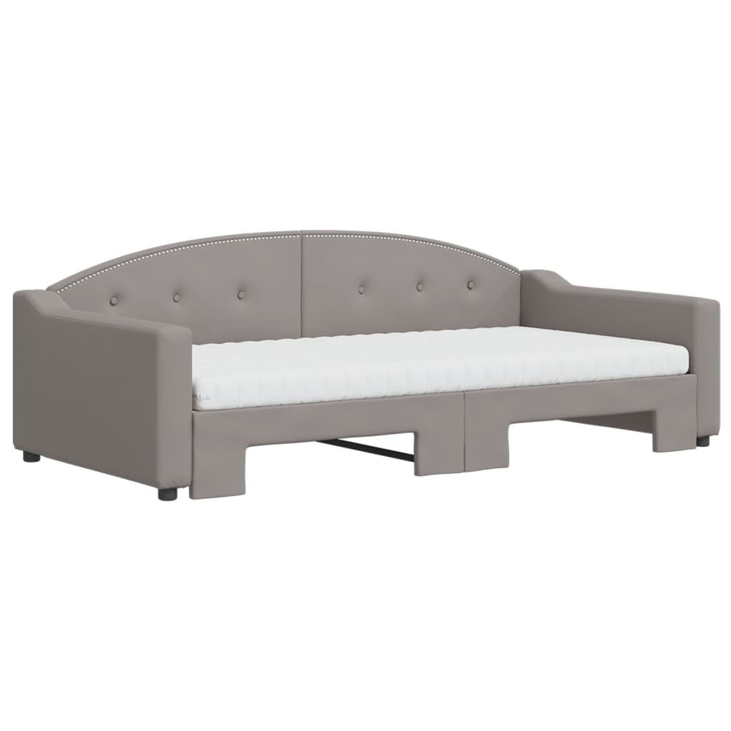 vidaXL Καναπές Κρεβάτι Συρόμενος Taupe 100x200εκ. Υφασμάτινος Στρώματα