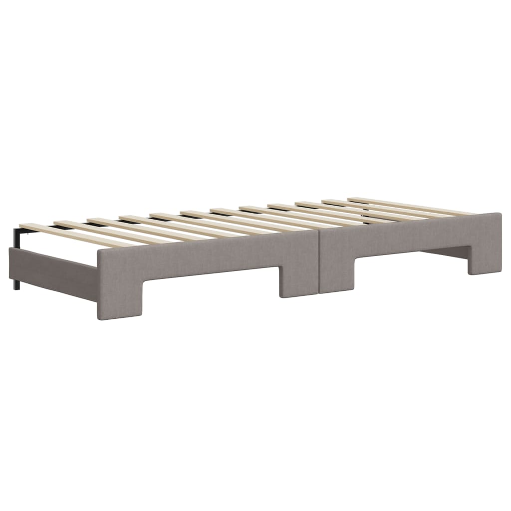 vidaXL Καναπές Κρεβάτι Συρόμενος Taupe 100x200εκ. Υφασμάτινος Στρώματα
