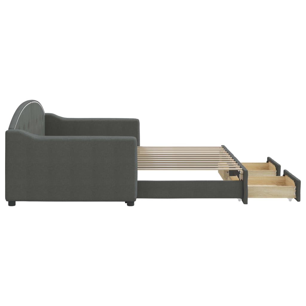 vidaXL Καναπές Κρεβάτι Συρόμενος Χωρίς Στρώμα Σκ. Γκρι 90x200 εκ.