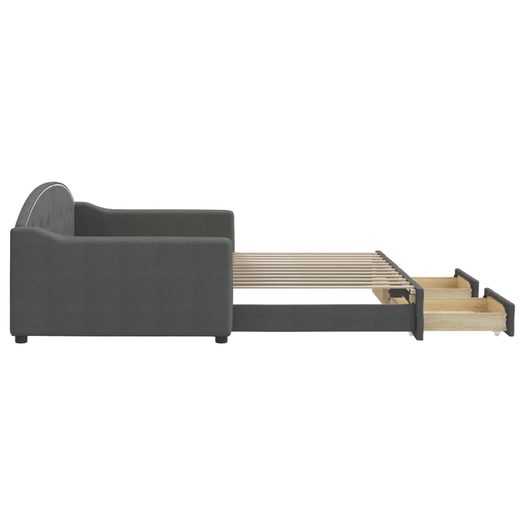 vidaXL Καναπές Κρεβάτι Συρόμενος Χωρίς Στρώμα Σκ. Γκρι 100x200 εκ.