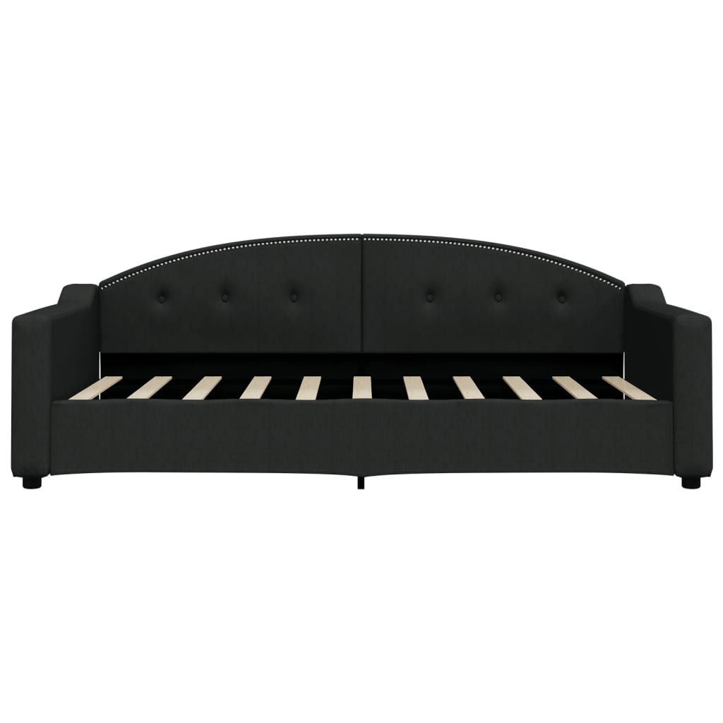 vidaXL Καναπές Κρεβάτι Συρόμενος Μαύρος 90x190 εκ. Ύφασμα & Συρτάρια