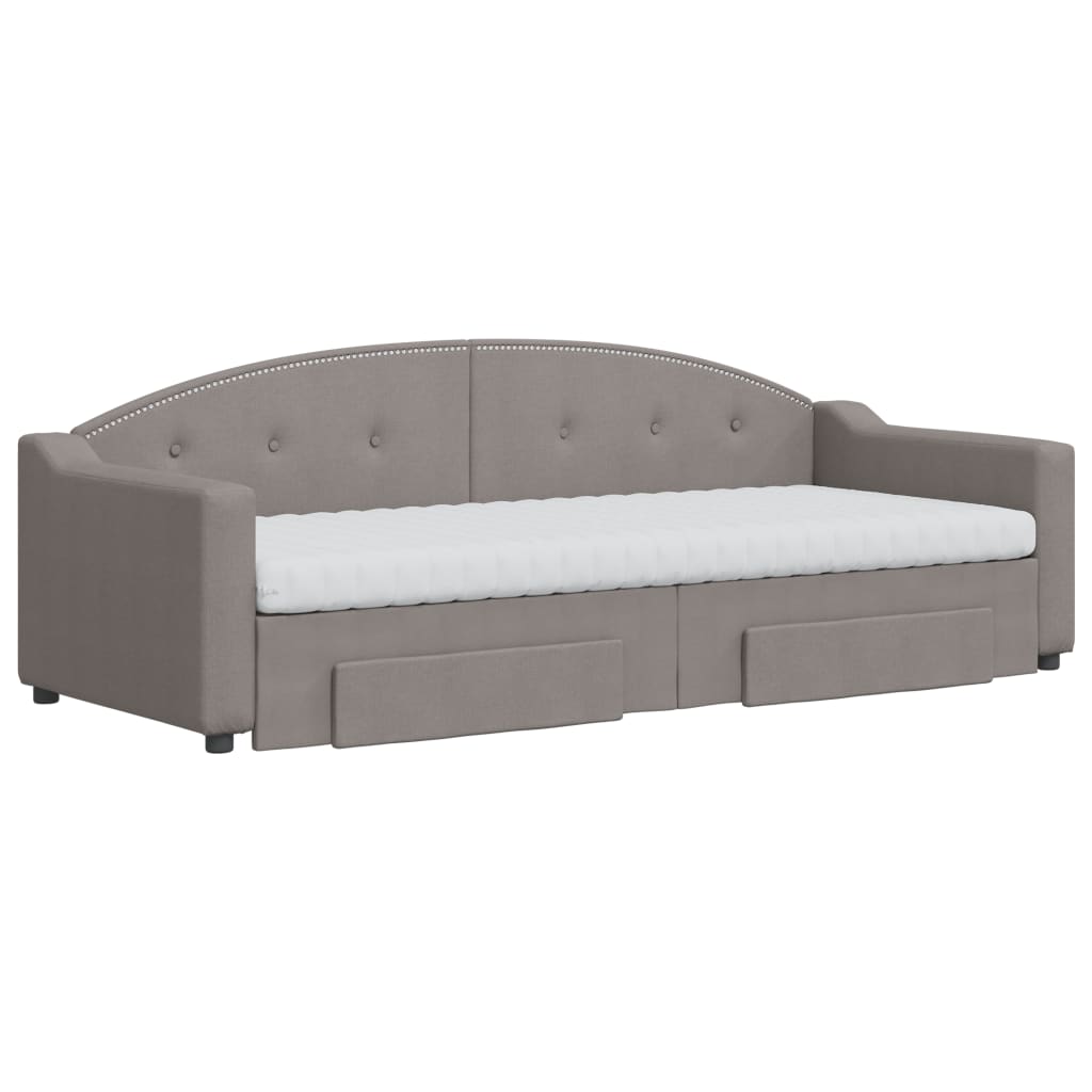 vidaXL Καναπές Κρεβάτι Συρόμενος Taupe 80x200 εκ. Υφασμάτινος Συρτάρια