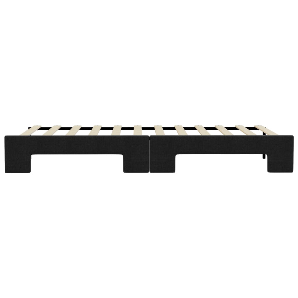 vidaXL Καναπές Κρεβάτι Συρόμενος Μαύρος 90x190 εκ. Ύφασμα