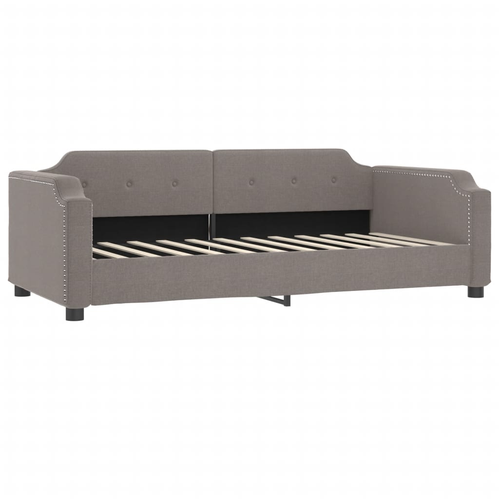 vidaXL Καναπές Κρεβάτι Συρόμενος Taupe 90x200 εκ. Ύφασμα & Συρτάρια