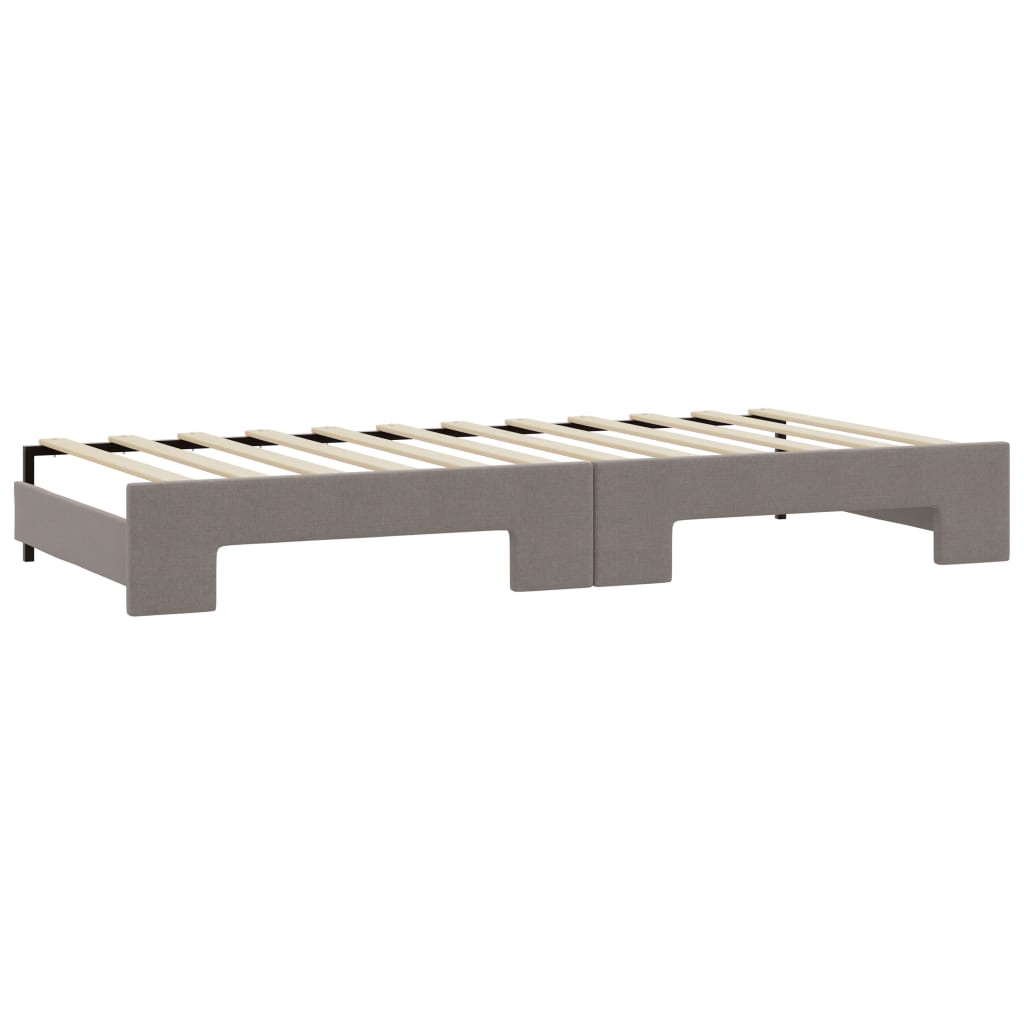 vidaXL Καναπές Κρεβάτι Συρόμενος Taupe 90x200 εκ. Ύφασμα & Συρτάρια