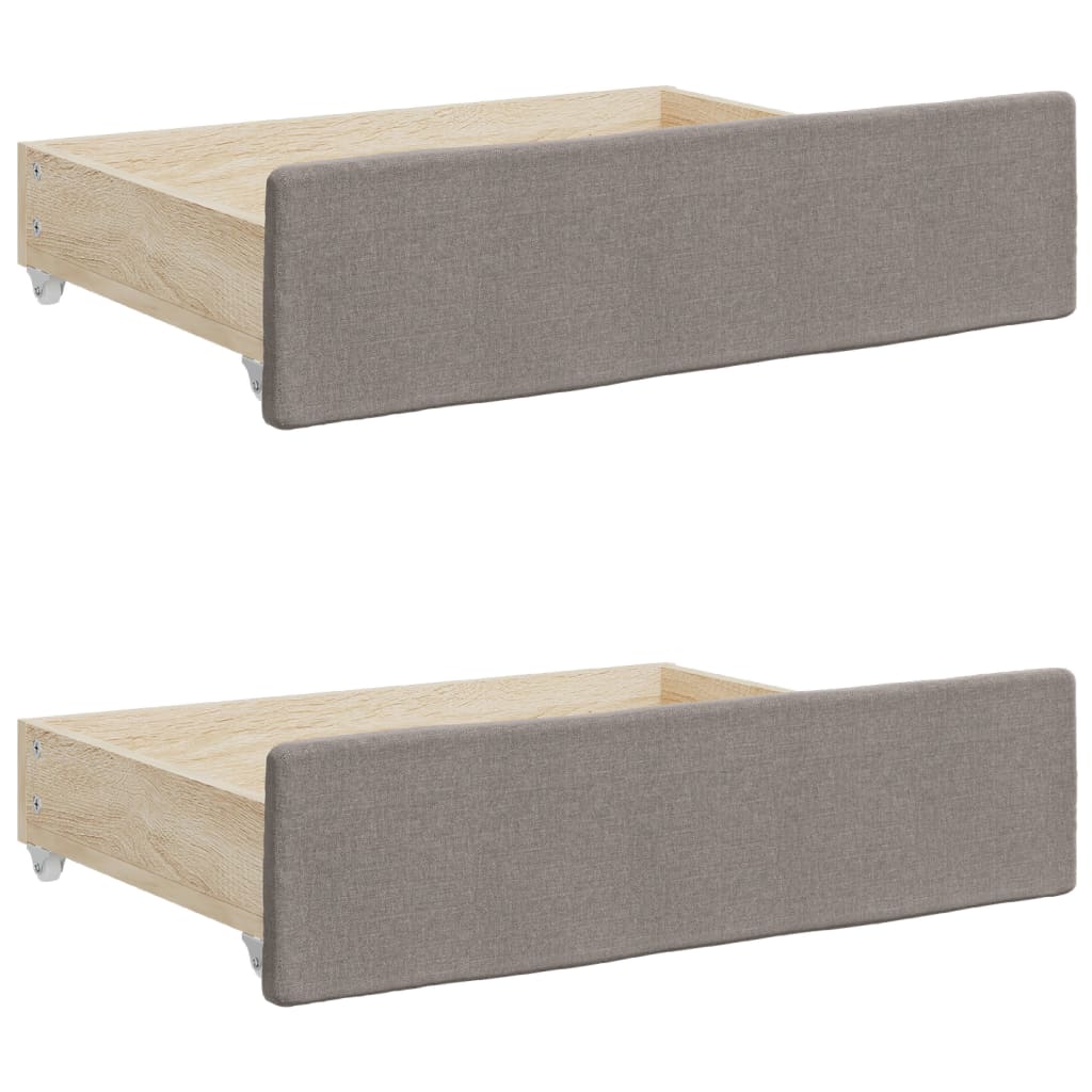 vidaXL Καναπές Κρεβάτι Συρόμενος Taupe 90x200 εκ. Ύφασμα & Συρτάρια