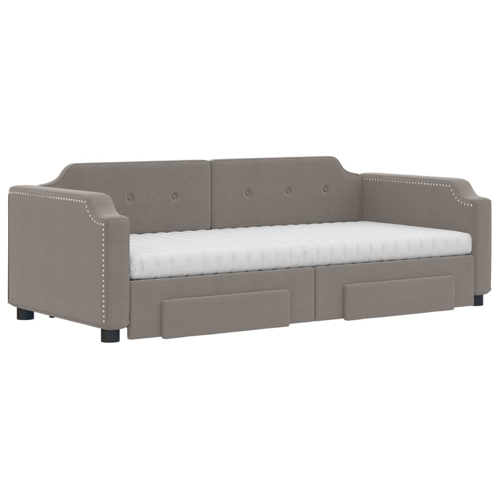 vidaXL Καναπές Κρεβάτι Συρόμενος Taupe 80x200 εκ. Υφασμάτινος Συρτάρια