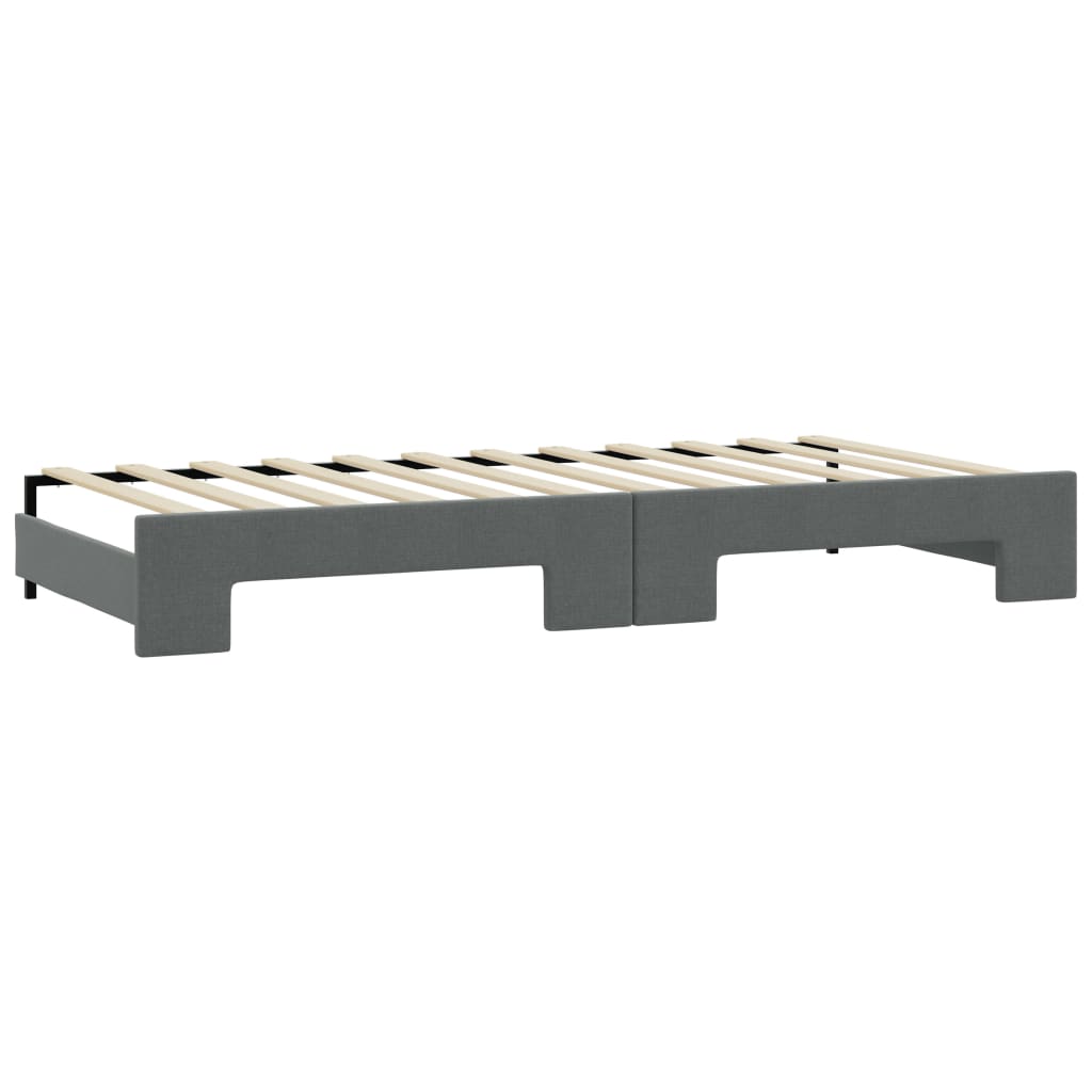 vidaXL Καναπές Κρεβάτι Συρόμενος Σκούρο Γκρι 90x190 εκ Ύφασμα Συρτάρια