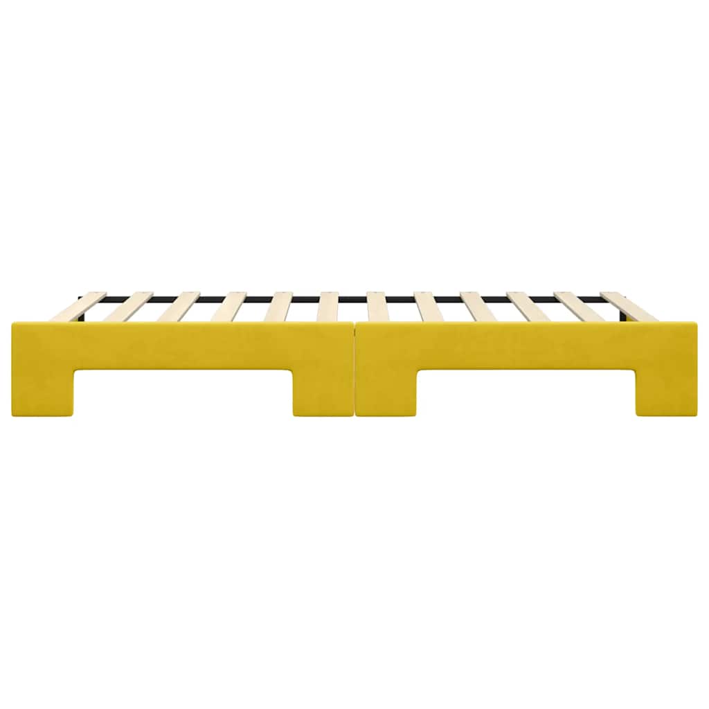 vidaXL Καναπές Κρεβάτι Συρόμενος Κίτρινος 100x200 εκ. Βελούδινος