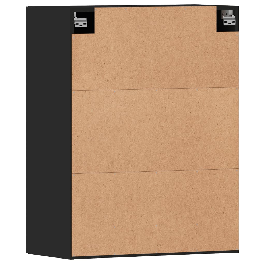 vidaXL Ντουλάπια Τοίχου 2 τεμ. Μαύρα από Επεξεργασμένο Ξύλο