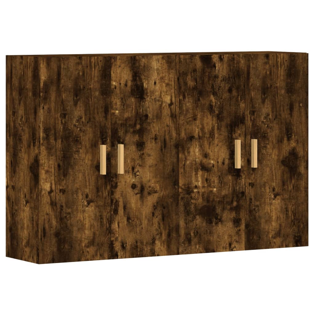 vidaXL Ντουλάπια Τοίχου 2 τεμ. Καπνιστή Δρυς από Επεξεργασμένο Ξύλο