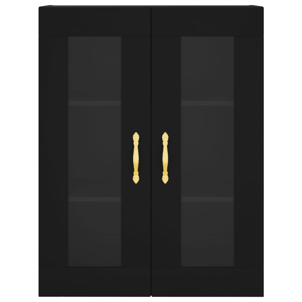 vidaXL Ντουλάπια Τοίχου 2 τεμ. Μαύρα από Επεξεργασμένο Ξύλο