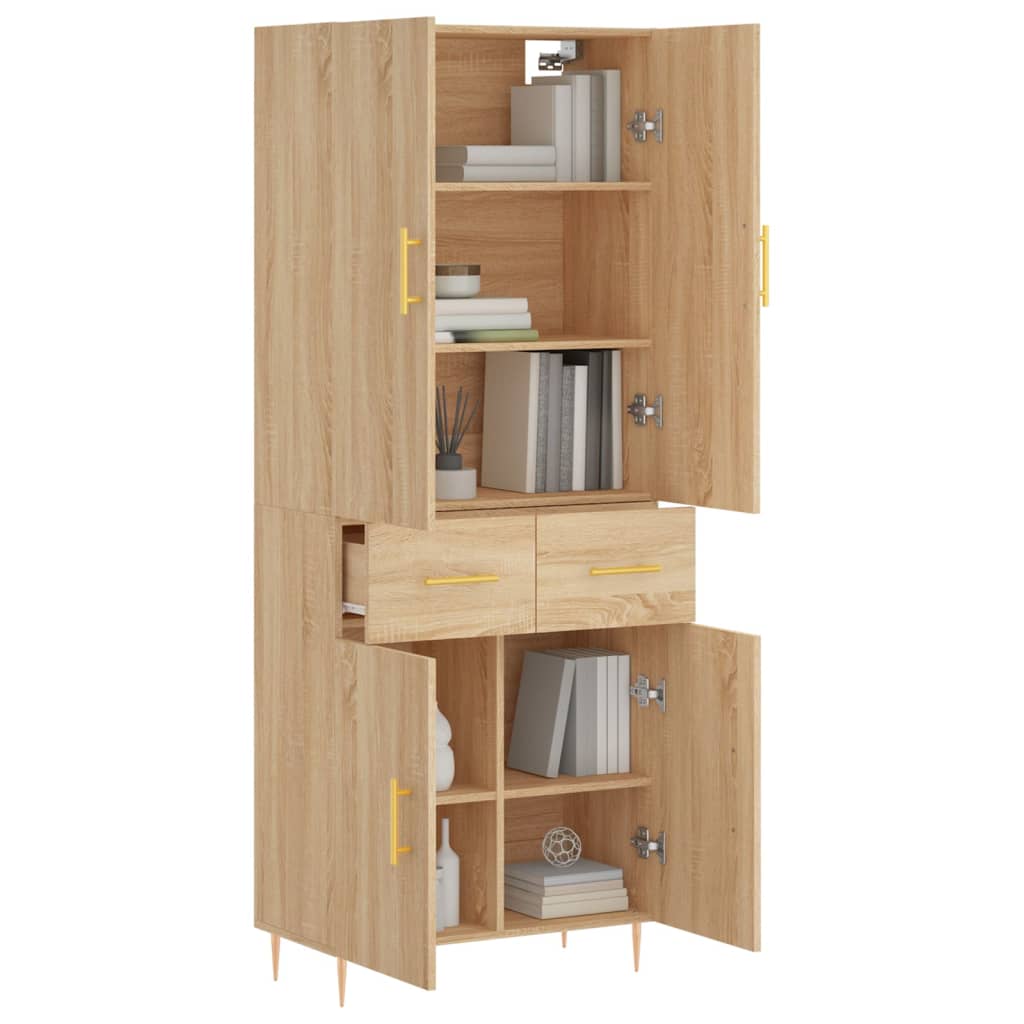 vidaXL Ντουλάπι Sonoma δρυς 69,5 x 34 x 180 εκ. από Επεξεργασμένο Ξύλο