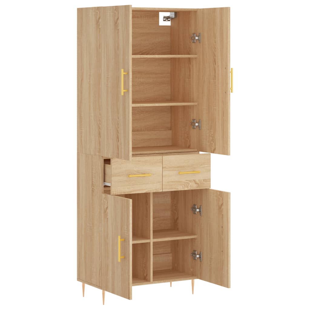 vidaXL Ντουλάπι Sonoma δρυς 69,5 x 34 x 180 εκ. από Επεξεργασμένο Ξύλο