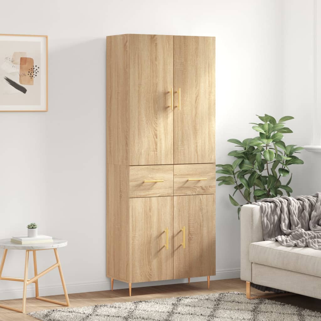 vidaXL Ντουλάπι Sonoma δρυς 69,5 x 34 x 180 εκ. από Επεξεργασμένο Ξύλο