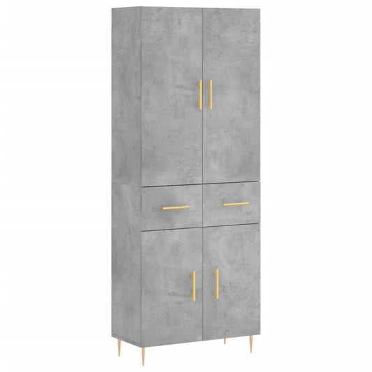 vidaXL Ντουλάπι Γκρι Σκυροδέματος 69,5x34x180 εκ. Επεξεργασμένο Ξύλο