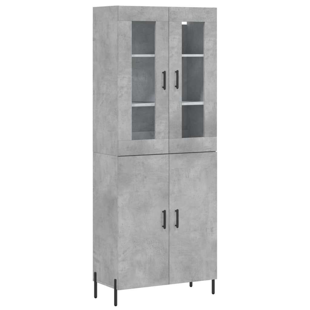 vidaXL Ντουλάπι Γκρι Σκυροδέματος 69,5x34x180 εκ. Επεξεργασμένο Ξύλο