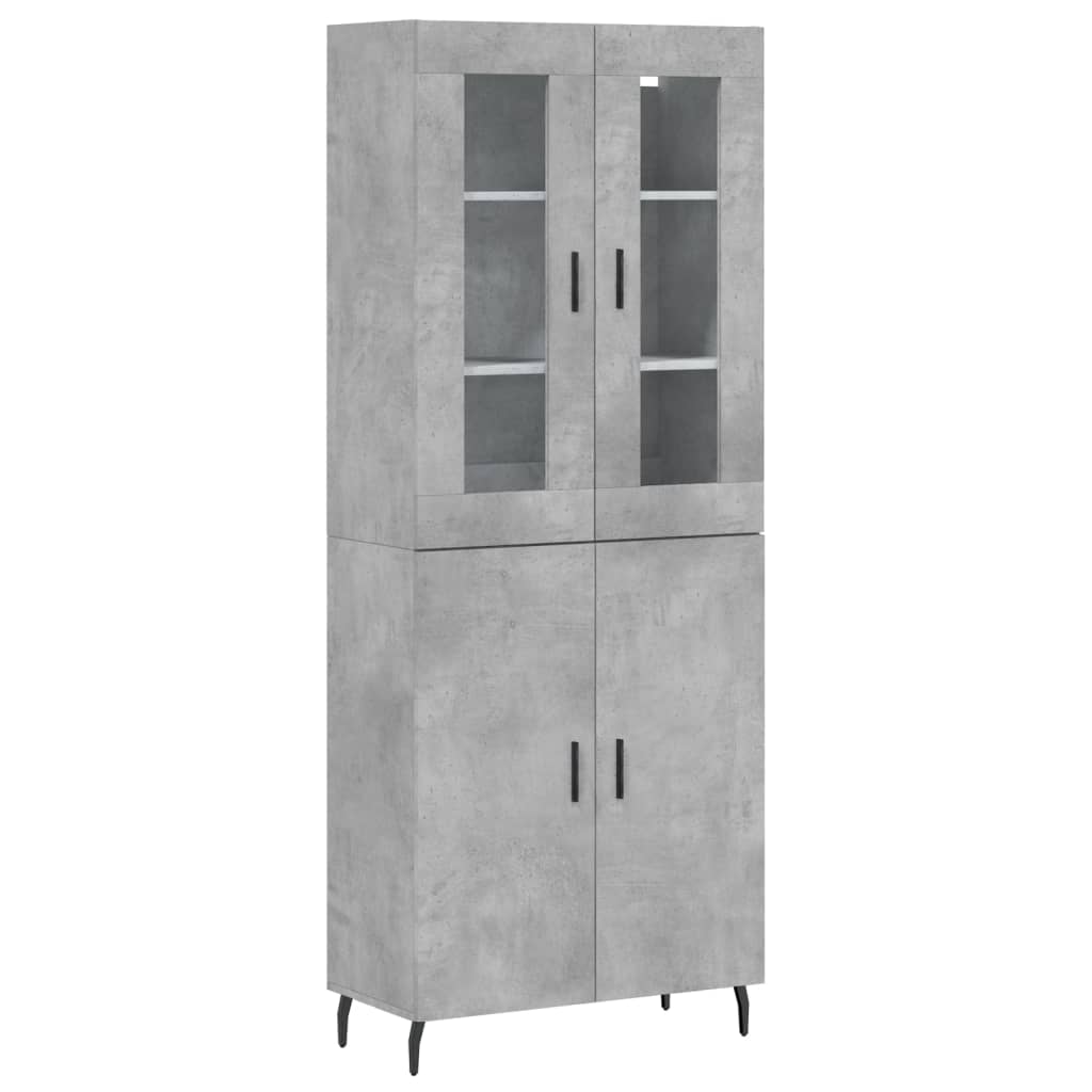 vidaXL Ντουλάπι Γκρι Σκυροδέματος 69,5x34x180 εκ. Επεξεργασμένο Ξύλο