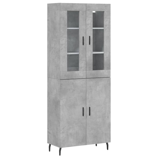 vidaXL Ντουλάπι Γκρι Σκυροδέματος 69,5x34x180 εκ. Επεξεργασμένο Ξύλο