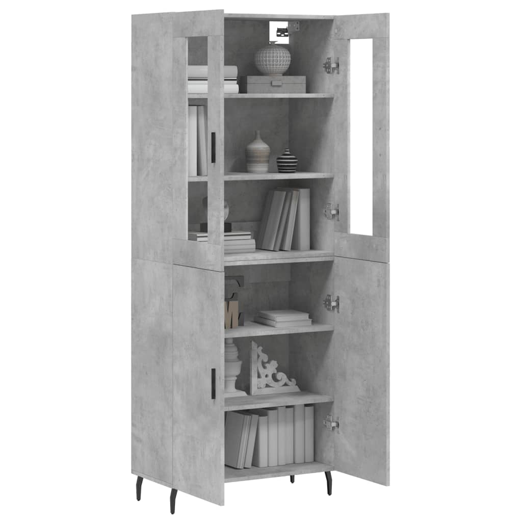 vidaXL Ντουλάπι Γκρι Σκυροδέματος 69,5x34x180 εκ. Επεξεργασμένο Ξύλο