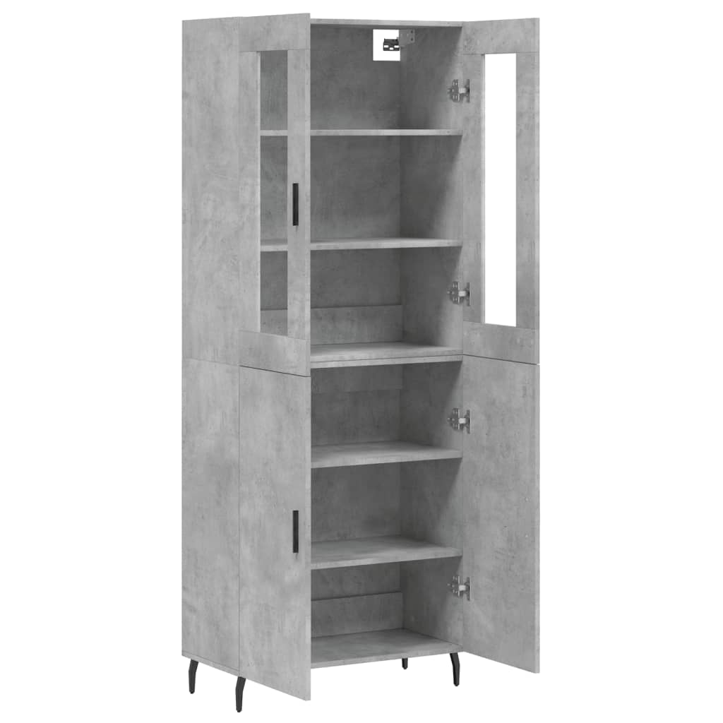 vidaXL Ντουλάπι Γκρι Σκυροδέματος 69,5x34x180 εκ. Επεξεργασμένο Ξύλο