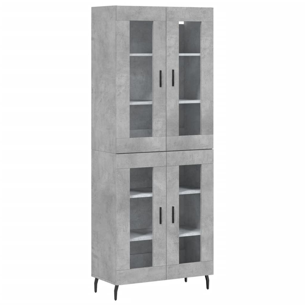 vidaXL Ντουλάπι Γκρι Σκυροδέματος 69,5x34x180 εκ. Επεξεργασμένο Ξύλο