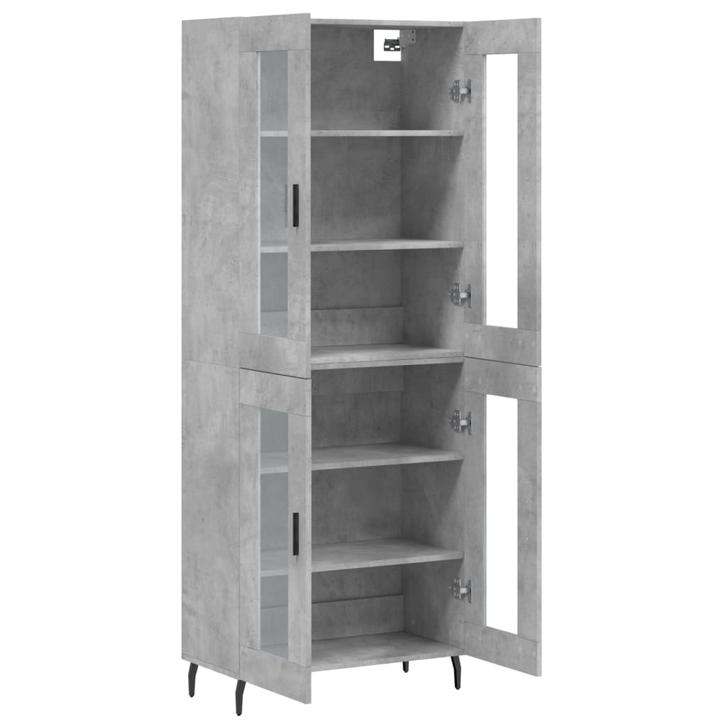 vidaXL Ντουλάπι Γκρι Σκυροδέματος 69,5x34x180 εκ. Επεξεργασμένο Ξύλο