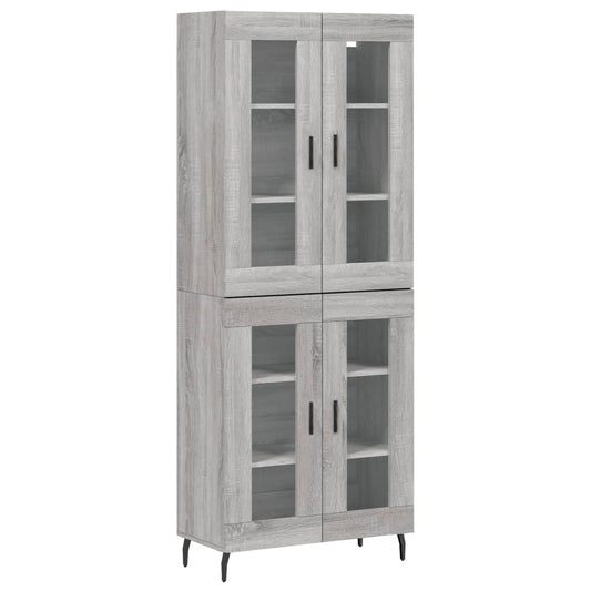 vidaXL Ντουλάπι Γκρι Sonoma 69,5 x 34 x 180 εκ. Επεξεργασμένο Ξύλο