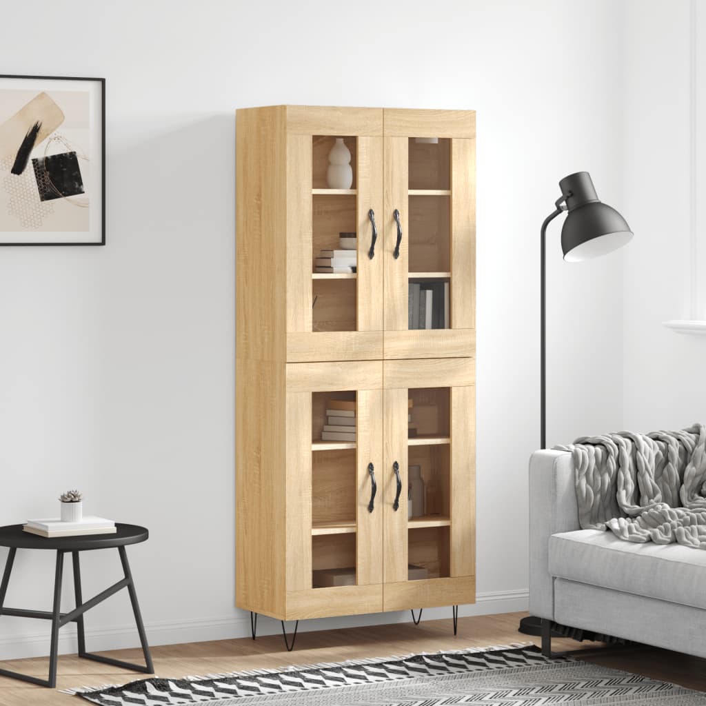 vidaXL Ντουλάπι Sonoma δρυς 69,5 x 34 x 180 εκ. από Επεξεργασμένο Ξύλο