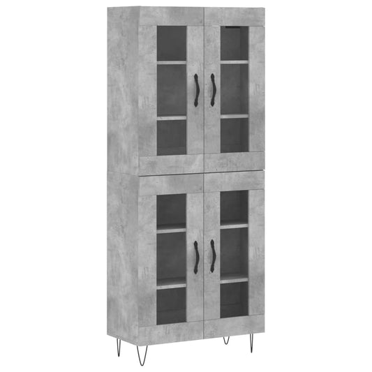 vidaXL Ντουλάπι Γκρι Σκυροδέματος 69,5x34x180 εκ. Επεξεργασμένο Ξύλο