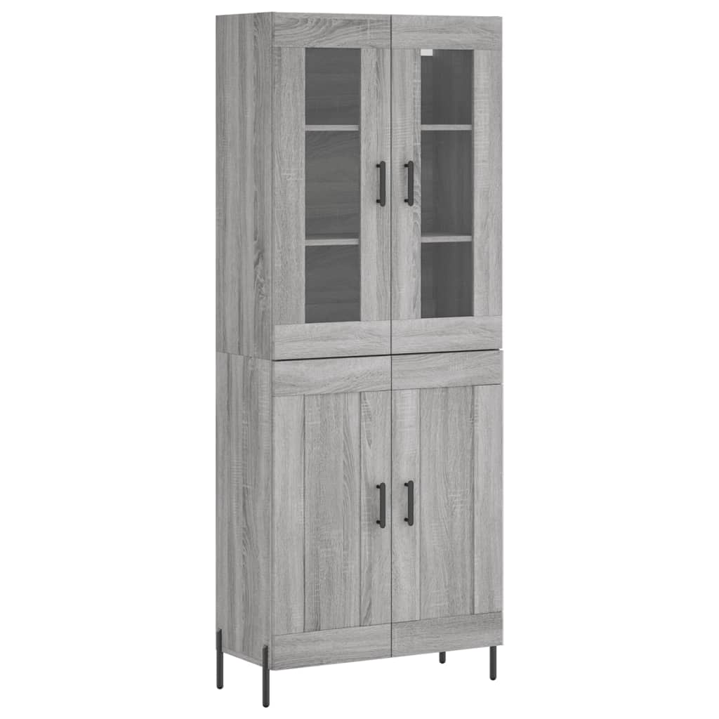 vidaXL Ντουλάπι Γκρι Sonoma 69,5 x 34 x 180 εκ. Επεξεργασμένο Ξύλο