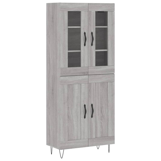 vidaXL Ντουλάπι Γκρι Sonoma 69,5 x 34 x 180 εκ. Επεξεργασμένο Ξύλο