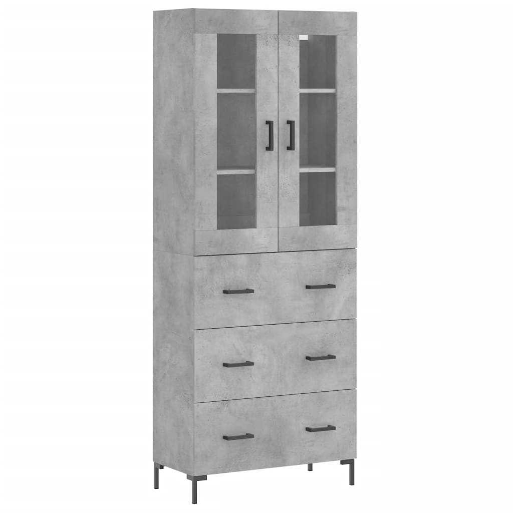 vidaXL Ντουλάπι Γκρι Σκυροδέματος 69,5x34x180 εκ. Επεξεργασμένο Ξύλο