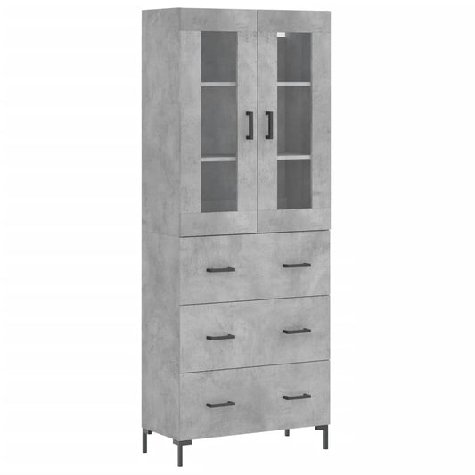 vidaXL Ντουλάπι Γκρι Σκυροδέματος 69,5x34x180 εκ. Επεξεργασμένο Ξύλο