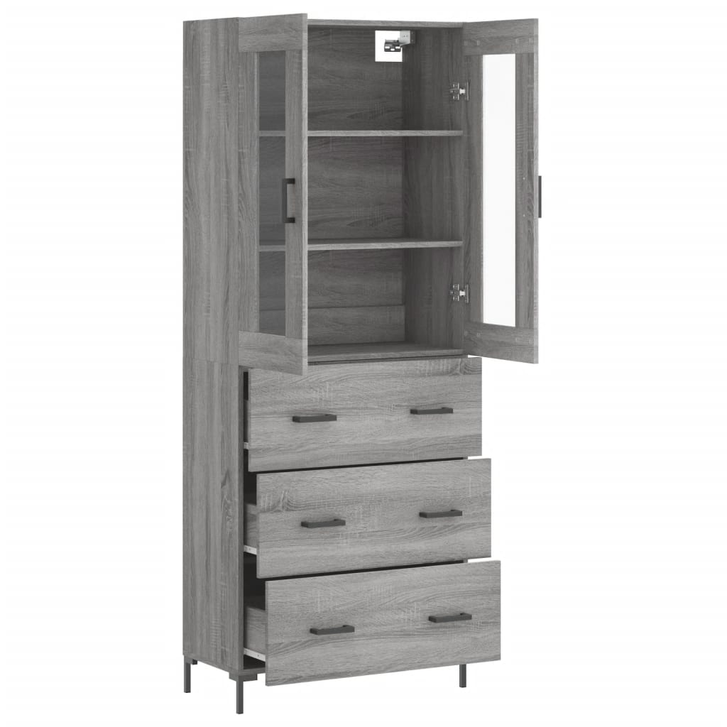 vidaXL Ντουλάπι Γκρι Sonoma 69,5 x 34 x 180 εκ. Επεξεργασμένο Ξύλο