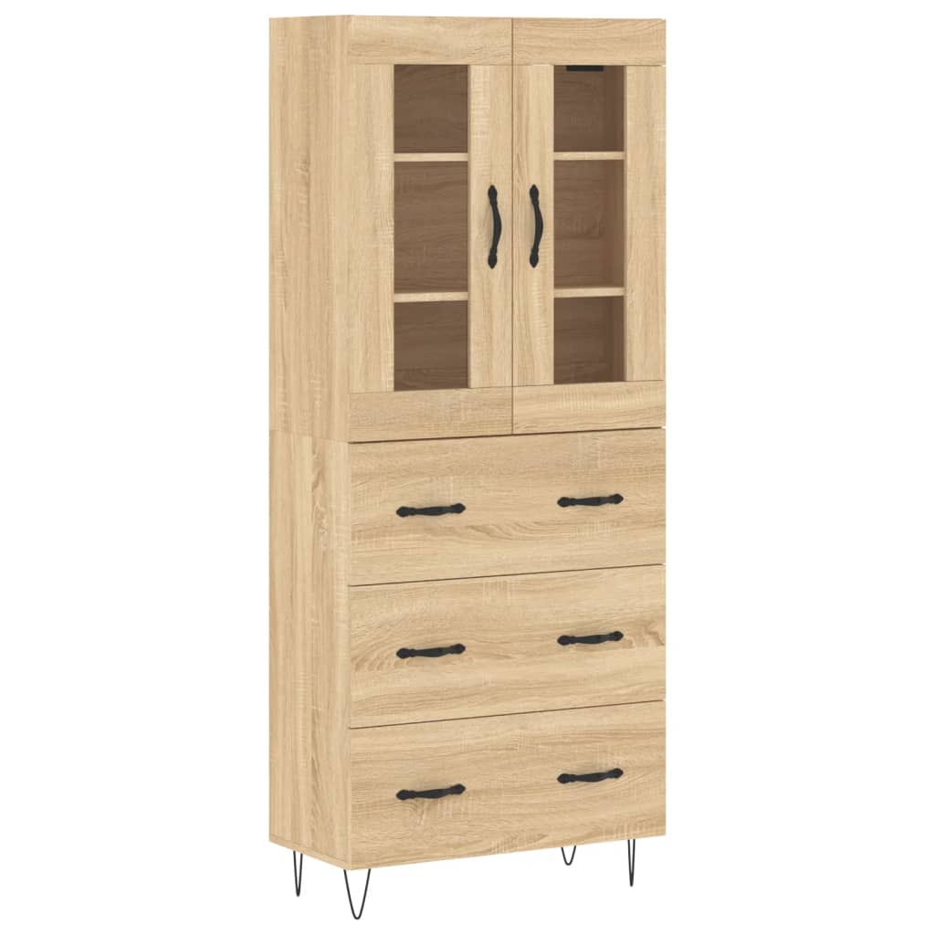 vidaXL Ντουλάπι Sonoma δρυς 69,5 x 34 x 180 εκ. από Επεξεργασμένο Ξύλο
