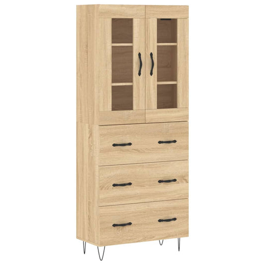 vidaXL Ντουλάπι Sonoma δρυς 69,5 x 34 x 180 εκ. από Επεξεργασμένο Ξύλο