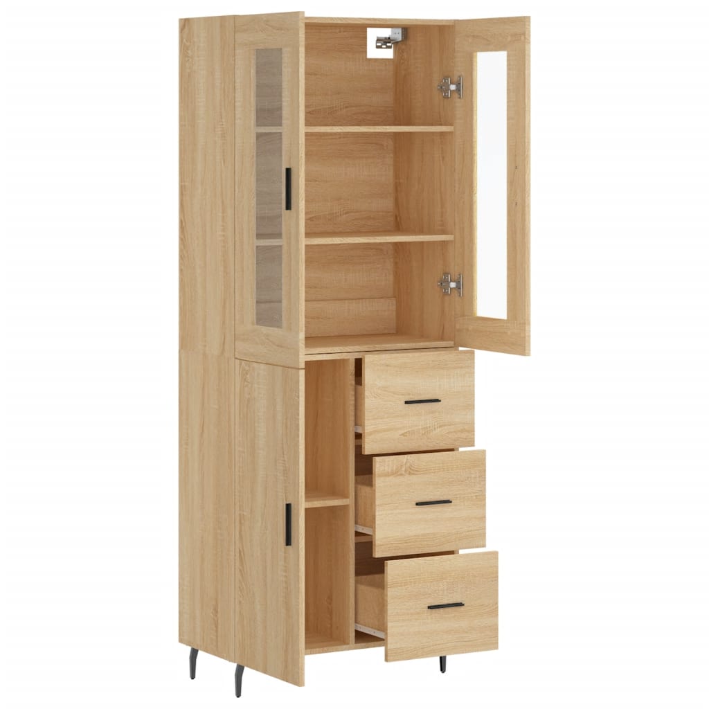 vidaXL Ντουλάπι Sonoma δρυς 69,5 x 34 x 180 εκ. από Επεξεργασμένο Ξύλο