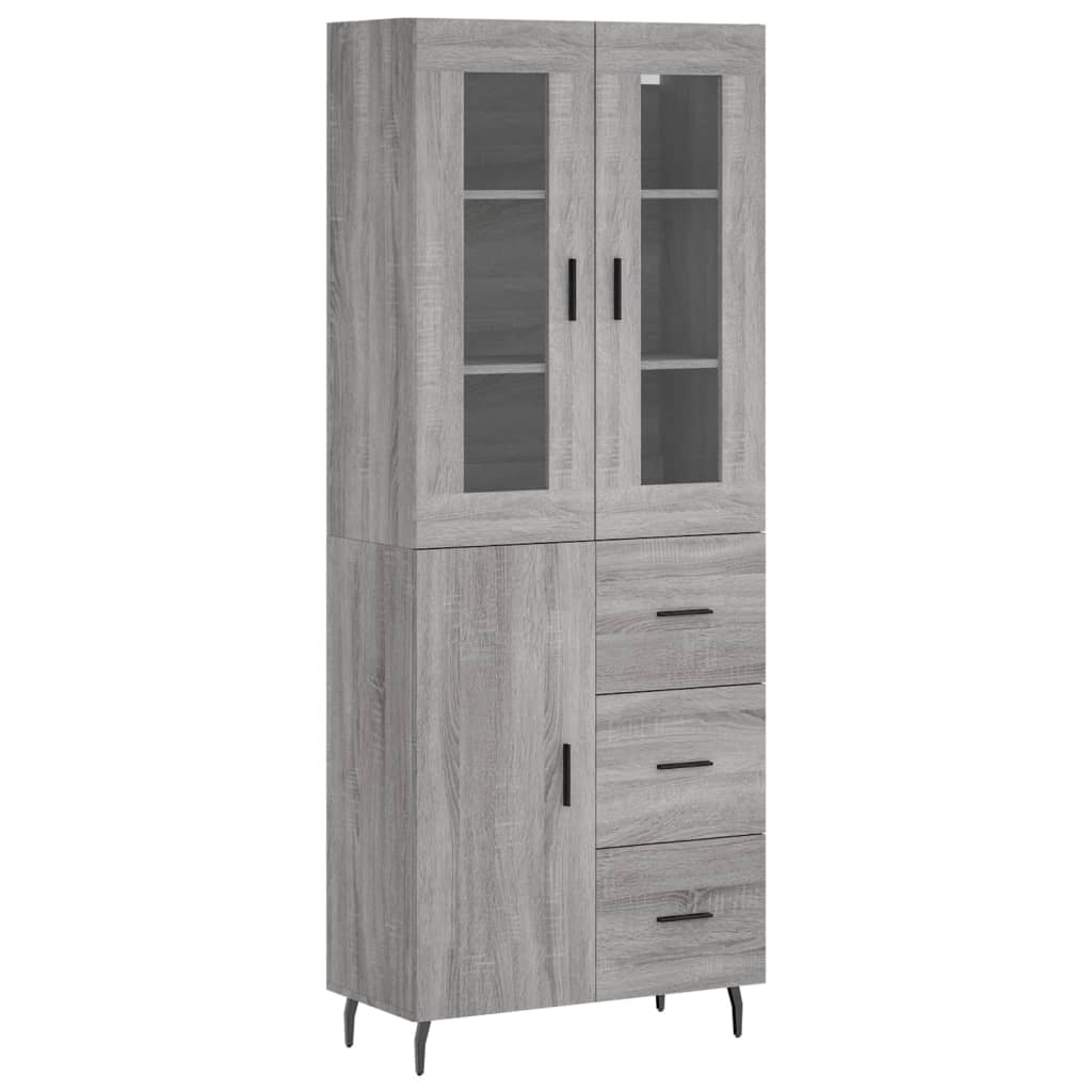 vidaXL Ντουλάπι Γκρι Sonoma 69,5 x 34 x 180 εκ. Επεξεργασμένο Ξύλο