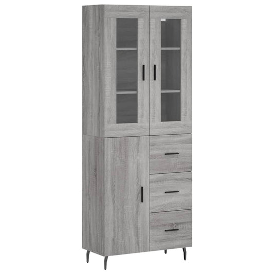 vidaXL Ντουλάπι Γκρι Sonoma 69,5 x 34 x 180 εκ. Επεξεργασμένο Ξύλο