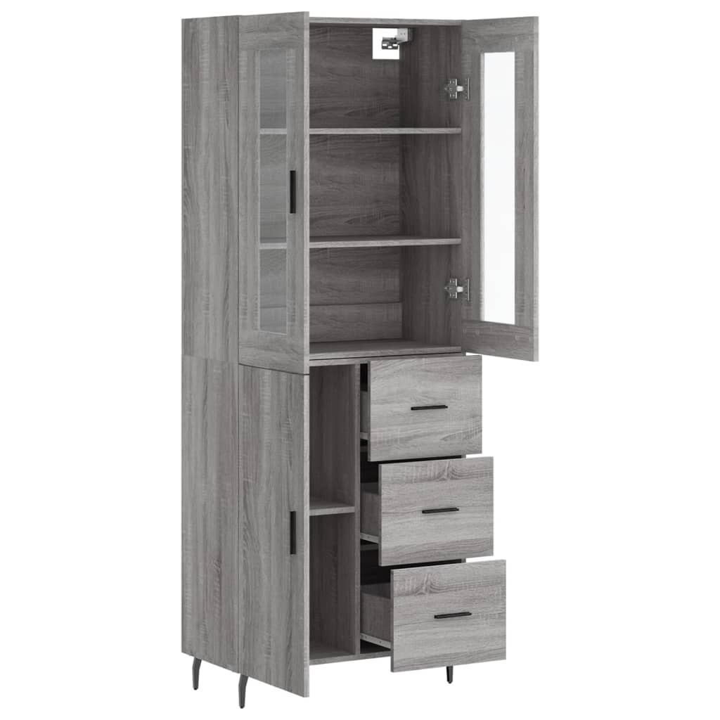 vidaXL Ντουλάπι Γκρι Sonoma 69,5 x 34 x 180 εκ. Επεξεργασμένο Ξύλο