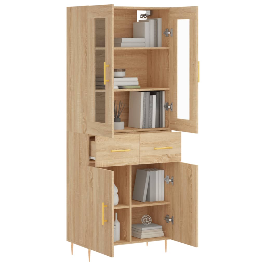 vidaXL Ντουλάπι Sonoma δρυς 69,5 x 34 x 180 εκ. από Επεξεργασμένο Ξύλο
