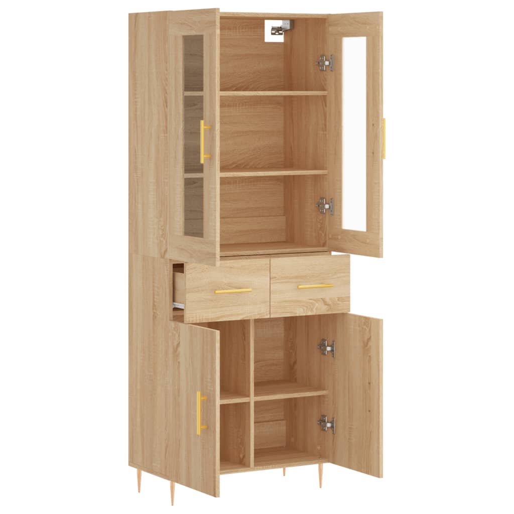 vidaXL Ντουλάπι Sonoma δρυς 69,5 x 34 x 180 εκ. από Επεξεργασμένο Ξύλο