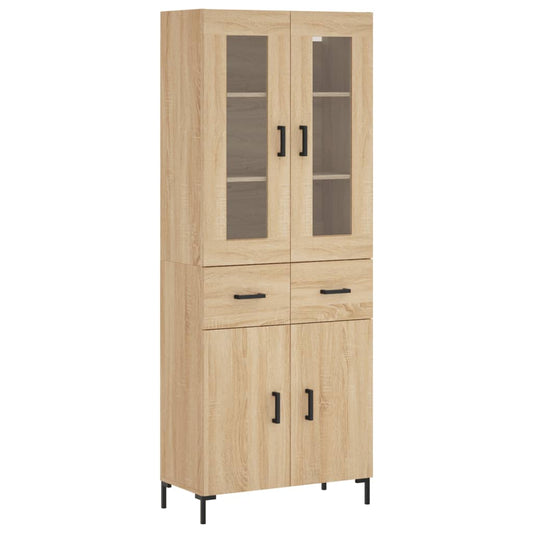 vidaXL Ντουλάπι Sonoma δρυς 69,5 x 34 x 180 εκ. από Επεξεργασμένο Ξύλο
