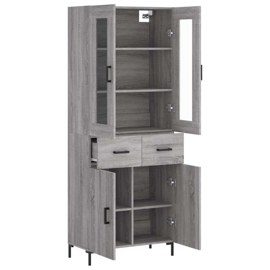 vidaXL Ντουλάπι Γκρι Sonoma 69,5 x 34 x 180 εκ. Επεξεργασμένο Ξύλο