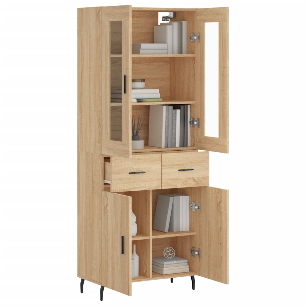 vidaXL Ντουλάπι Sonoma δρυς 69,5 x 34 x 180 εκ. από Επεξεργασμένο Ξύλο