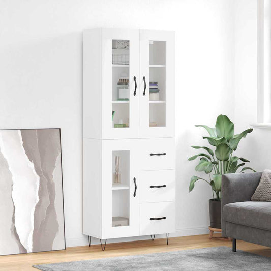 vidaXL Ντουλάπι Λευκό 69,5x34x180 εκ. από Επεξεργασμένο Ξύλο